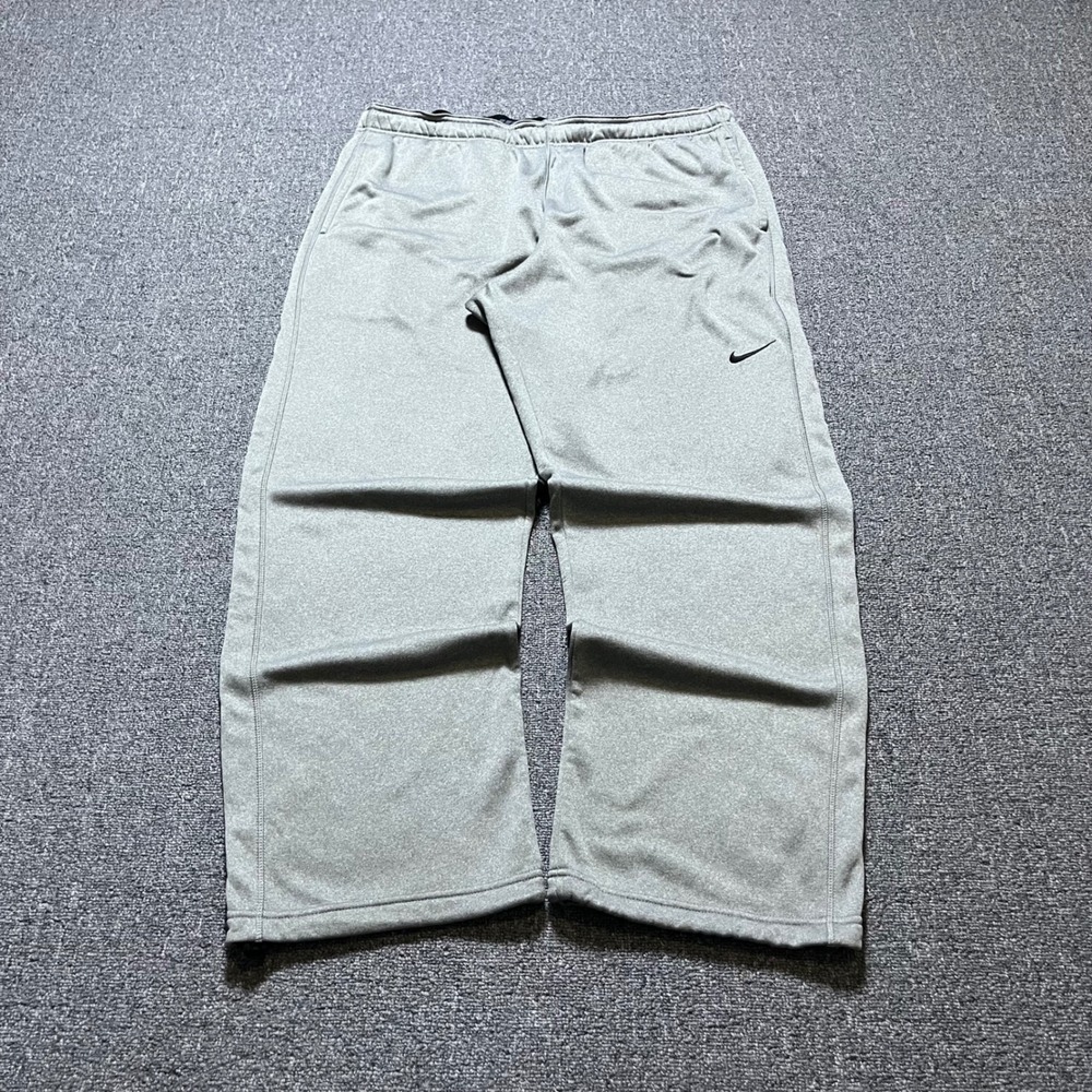 Nike Therma-FIT Sweatpants XL Gray Wide Leg Fleece Pants Baggy